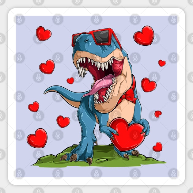 Valentine Dinosaur Magnet by HolidayBug